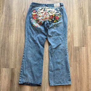 Ed Hardy Men's Blue and Navy Jeans